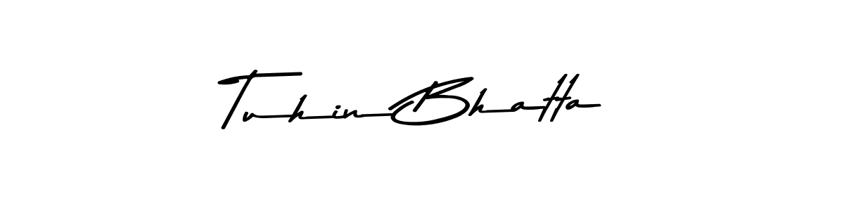 How to make Tuhin Bhatta name signature. Use Asem Kandis PERSONAL USE style for creating short signs online. This is the latest handwritten sign. Tuhin Bhatta signature style 9 images and pictures png