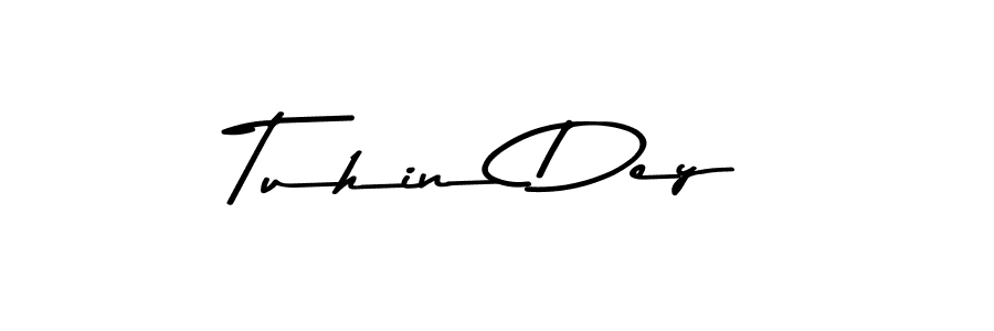 How to make Tuhin Dey name signature. Use Asem Kandis PERSONAL USE style for creating short signs online. This is the latest handwritten sign. Tuhin Dey signature style 9 images and pictures png