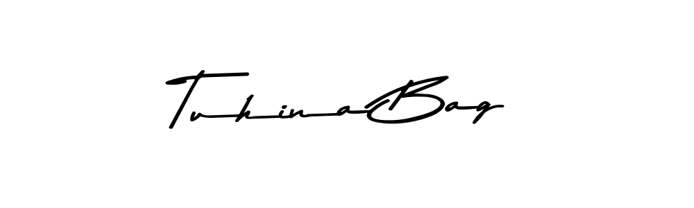 Create a beautiful signature design for name Tuhina Bag. With this signature (Asem Kandis PERSONAL USE) fonts, you can make a handwritten signature for free. Tuhina Bag signature style 9 images and pictures png