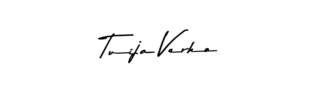 How to make Tuija Verho name signature. Use Asem Kandis PERSONAL USE style for creating short signs online. This is the latest handwritten sign. Tuija Verho signature style 9 images and pictures png