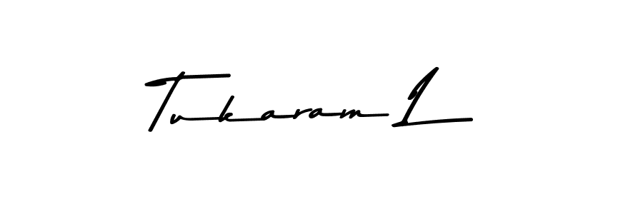 Make a beautiful signature design for name Tukaram L. With this signature (Asem Kandis PERSONAL USE) style, you can create a handwritten signature for free. Tukaram L signature style 9 images and pictures png