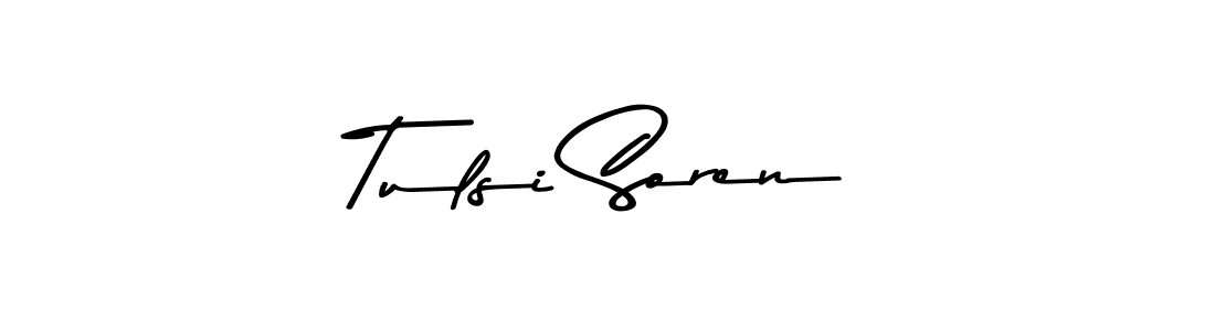 Create a beautiful signature design for name Tulsi Soren. With this signature (Asem Kandis PERSONAL USE) fonts, you can make a handwritten signature for free. Tulsi Soren signature style 9 images and pictures png