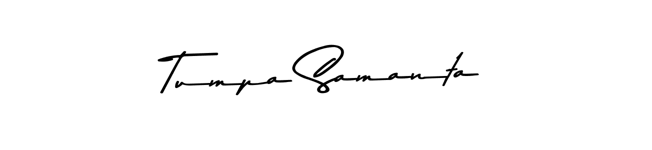How to make Tumpa Samanta name signature. Use Asem Kandis PERSONAL USE style for creating short signs online. This is the latest handwritten sign. Tumpa Samanta signature style 9 images and pictures png