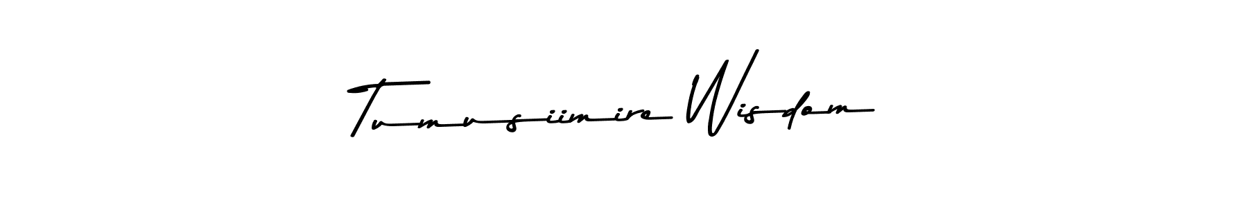 Create a beautiful signature design for name Tumusiimire Wisdom. With this signature (Asem Kandis PERSONAL USE) fonts, you can make a handwritten signature for free. Tumusiimire Wisdom signature style 9 images and pictures png