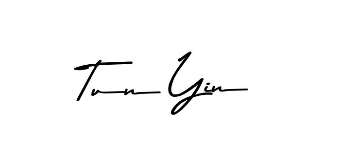 How to make Tun Yin name signature. Use Asem Kandis PERSONAL USE style for creating short signs online. This is the latest handwritten sign. Tun Yin signature style 9 images and pictures png