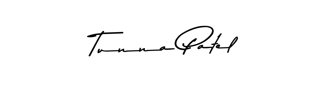 You should practise on your own different ways (Asem Kandis PERSONAL USE) to write your name (Tunna Patel) in signature. don't let someone else do it for you. Tunna Patel signature style 9 images and pictures png