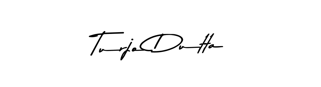 How to make Turjo Dutta name signature. Use Asem Kandis PERSONAL USE style for creating short signs online. This is the latest handwritten sign. Turjo Dutta signature style 9 images and pictures png