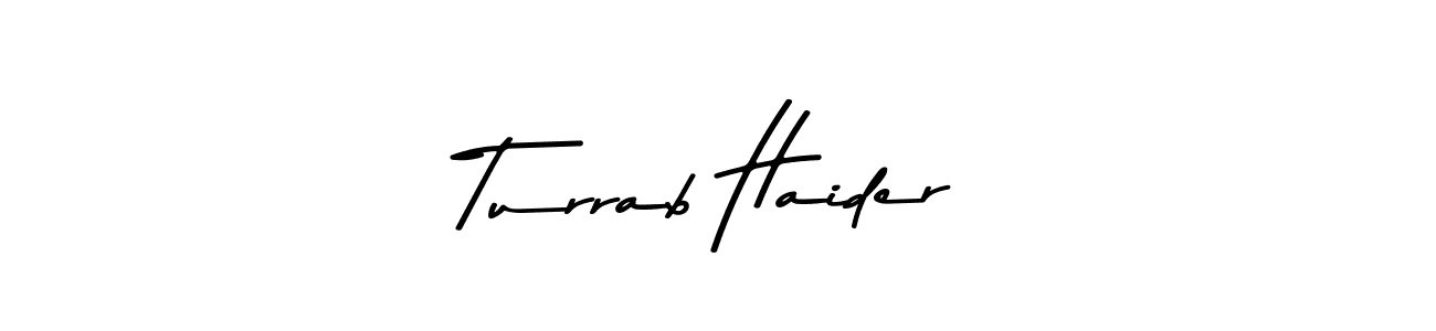Check out images of Autograph of Turrab Haider name. Actor Turrab Haider Signature Style. Asem Kandis PERSONAL USE is a professional sign style online. Turrab Haider signature style 9 images and pictures png