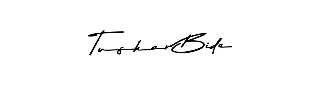 Make a beautiful signature design for name Tushar Bide. With this signature (Asem Kandis PERSONAL USE) style, you can create a handwritten signature for free. Tushar Bide signature style 9 images and pictures png