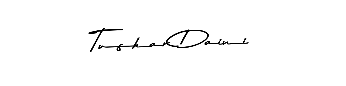 Create a beautiful signature design for name Tushar Daini. With this signature (Asem Kandis PERSONAL USE) fonts, you can make a handwritten signature for free. Tushar Daini signature style 9 images and pictures png
