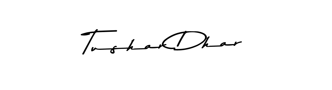 How to make Tushar Dhar name signature. Use Asem Kandis PERSONAL USE style for creating short signs online. This is the latest handwritten sign. Tushar Dhar signature style 9 images and pictures png