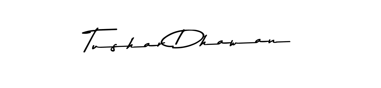 How to make Tushar Dhawan name signature. Use Asem Kandis PERSONAL USE style for creating short signs online. This is the latest handwritten sign. Tushar Dhawan signature style 9 images and pictures png