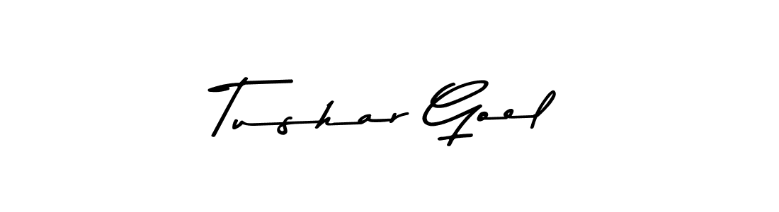 Make a beautiful signature design for name Tushar Goel. With this signature (Asem Kandis PERSONAL USE) style, you can create a handwritten signature for free. Tushar Goel signature style 9 images and pictures png