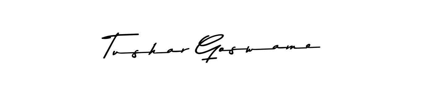Create a beautiful signature design for name Tushar Goswame. With this signature (Asem Kandis PERSONAL USE) fonts, you can make a handwritten signature for free. Tushar Goswame signature style 9 images and pictures png