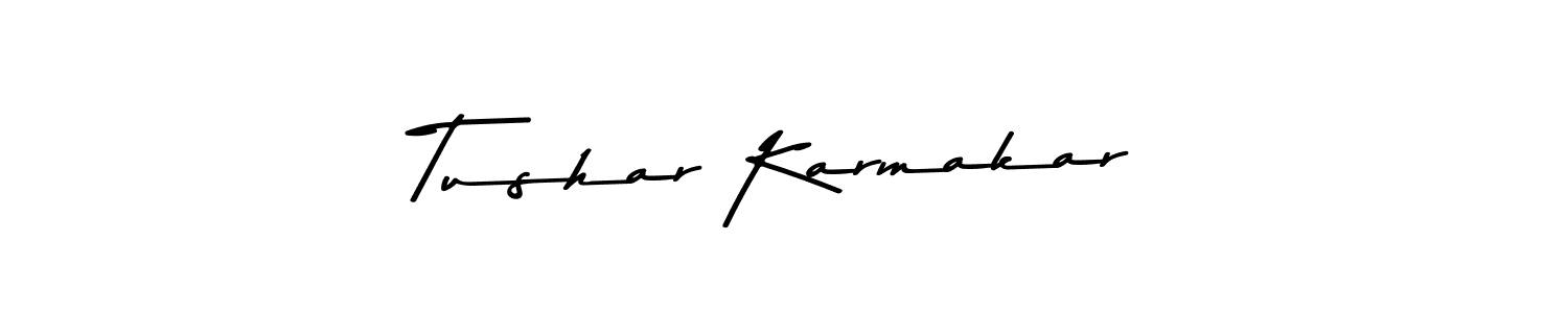 How to make Tushar Karmakar name signature. Use Asem Kandis PERSONAL USE style for creating short signs online. This is the latest handwritten sign. Tushar Karmakar signature style 9 images and pictures png