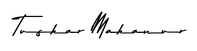 Personalize your online presence with Tushar Mahanur signature rendered in elegant Asem Kandis PERSONAL USE font. Great for website footers and blogs. Tushar Mahanur signature style 9 images and pictures png