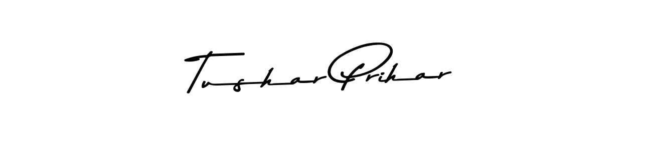 Create a beautiful signature design for name Tushar Prihar. With this signature (Asem Kandis PERSONAL USE) fonts, you can make a handwritten signature for free. Tushar Prihar signature style 9 images and pictures png