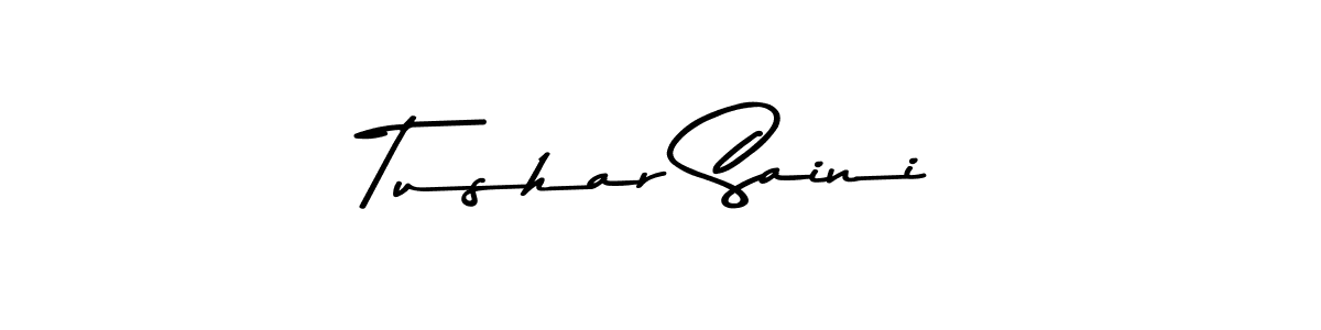 How to make Tushar Saini name signature. Use Asem Kandis PERSONAL USE style for creating short signs online. This is the latest handwritten sign. Tushar Saini signature style 9 images and pictures png