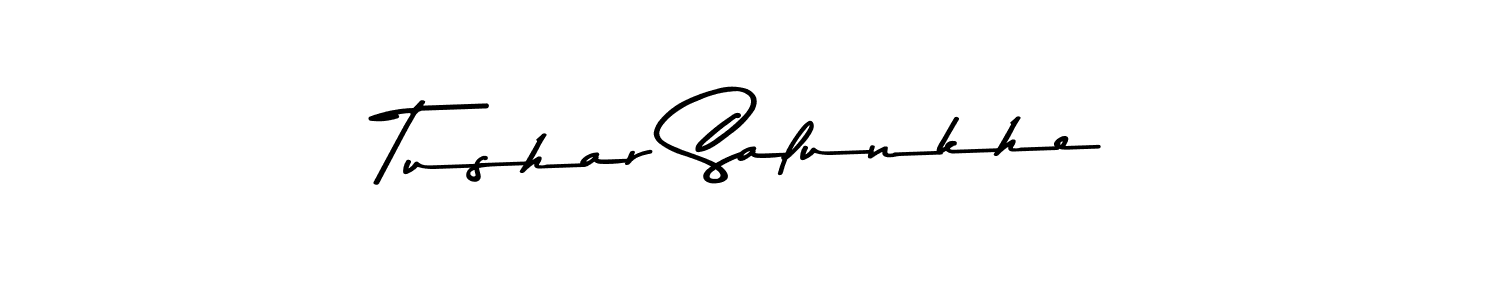 How to make Tushar Salunkhe name signature. Use Asem Kandis PERSONAL USE style for creating short signs online. This is the latest handwritten sign. Tushar Salunkhe signature style 9 images and pictures png