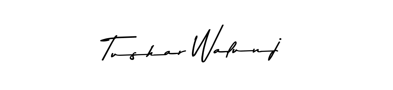 This is the best signature style for the Tushar Walunj name. Also you like these signature font (Asem Kandis PERSONAL USE). Mix name signature. Tushar Walunj signature style 9 images and pictures png