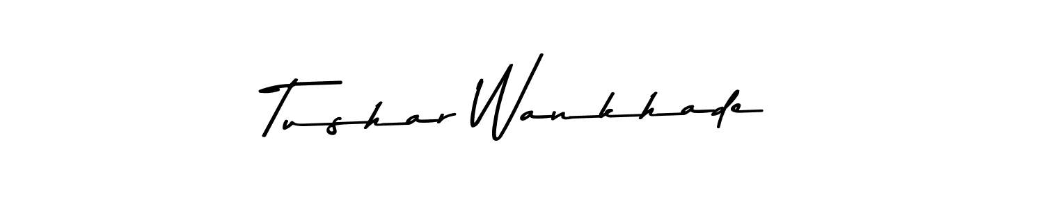 Make a beautiful signature design for name Tushar Wankhade. With this signature (Asem Kandis PERSONAL USE) style, you can create a handwritten signature for free. Tushar Wankhade signature style 9 images and pictures png