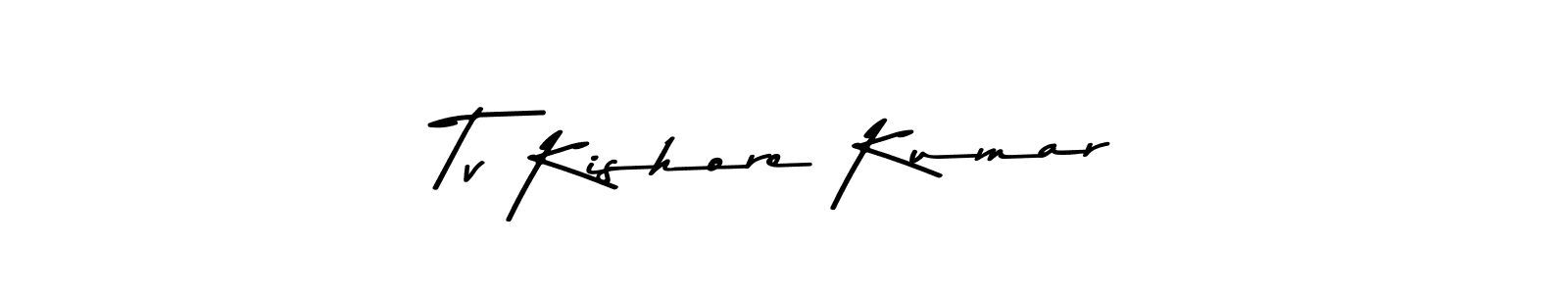 How to make Tv Kishore Kumar name signature. Use Asem Kandis PERSONAL USE style for creating short signs online. This is the latest handwritten sign. Tv Kishore Kumar signature style 9 images and pictures png