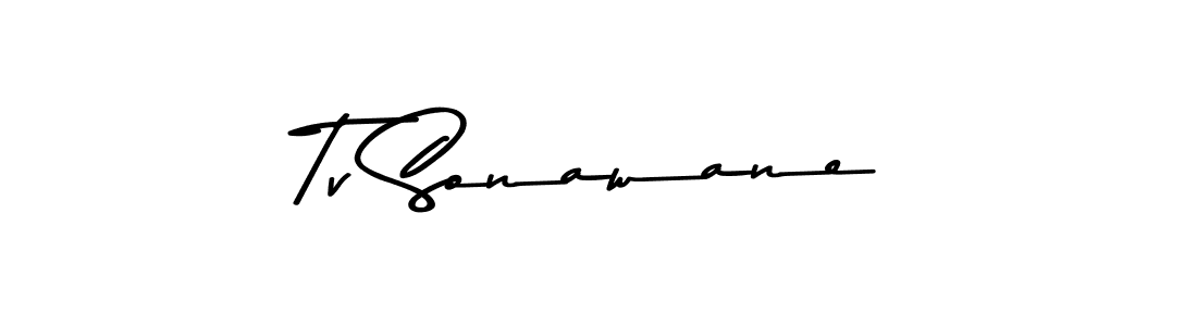 Create a beautiful signature design for name Tv Sonawane. With this signature (Asem Kandis PERSONAL USE) fonts, you can make a handwritten signature for free. Tv Sonawane signature style 9 images and pictures png