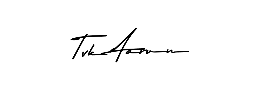 Make a beautiful signature design for name Tvk Aarun. With this signature (Asem Kandis PERSONAL USE) style, you can create a handwritten signature for free. Tvk Aarun signature style 9 images and pictures png