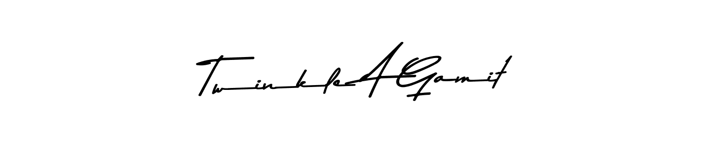 The best way (Asem Kandis PERSONAL USE) to make a short signature is to pick only two or three words in your name. The name Twinkle A Gamit include a total of six letters. For converting this name. Twinkle A Gamit signature style 9 images and pictures png