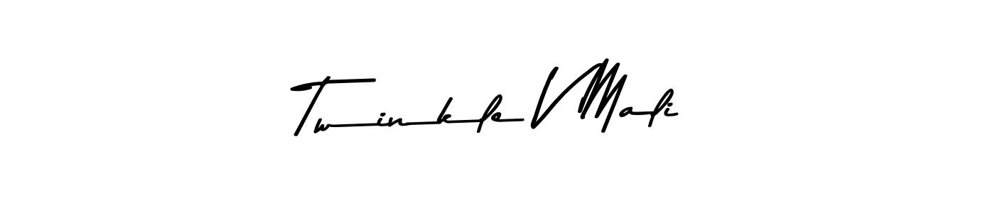 How to make Twinkle V Mali name signature. Use Asem Kandis PERSONAL USE style for creating short signs online. This is the latest handwritten sign. Twinkle V Mali signature style 9 images and pictures png