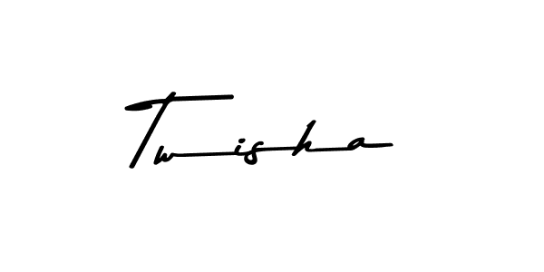Use a signature maker to create a handwritten signature online. With this signature software, you can design (Asem Kandis PERSONAL USE) your own signature for name Twisha. Twisha signature style 9 images and pictures png