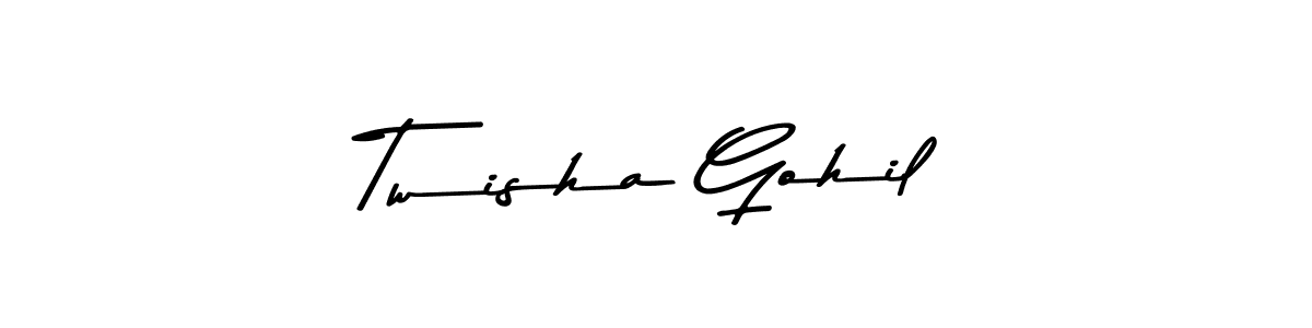if you are searching for the best signature style for your name Twisha Gohil. so please give up your signature search. here we have designed multiple signature styles  using Asem Kandis PERSONAL USE. Twisha Gohil signature style 9 images and pictures png