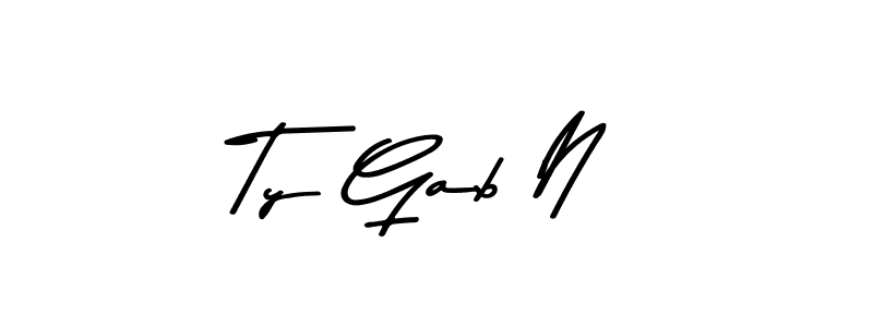 Ty Gab N stylish signature style. Best Handwritten Sign (Asem Kandis PERSONAL USE) for my name. Handwritten Signature Collection Ideas for my name Ty Gab N. Ty Gab N signature style 9 images and pictures png