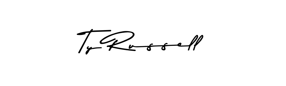 Ty Russell stylish signature style. Best Handwritten Sign (Asem Kandis PERSONAL USE) for my name. Handwritten Signature Collection Ideas for my name Ty Russell. Ty Russell signature style 9 images and pictures png