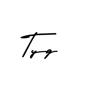 Design your own signature with our free online signature maker. With this signature software, you can create a handwritten (Asem Kandis PERSONAL USE) signature for name Tyg. Tyg signature style 9 images and pictures png