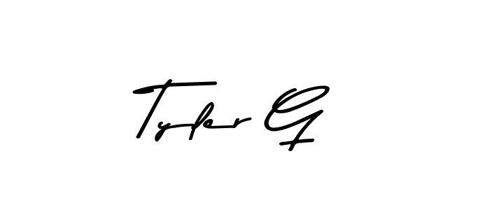 The best way (Asem Kandis PERSONAL USE) to make a short signature is to pick only two or three words in your name. The name Tyler G include a total of six letters. For converting this name. Tyler G signature style 9 images and pictures png