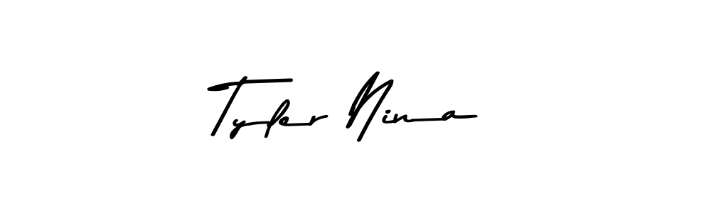 Use a signature maker to create a handwritten signature online. With this signature software, you can design (Asem Kandis PERSONAL USE) your own signature for name Tyler Nina. Tyler Nina signature style 9 images and pictures png