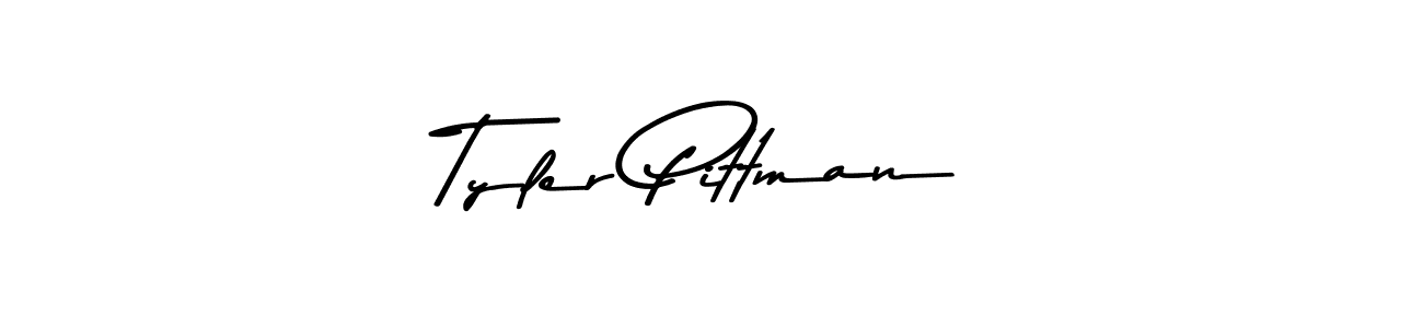 How to make Tyler Pittman name signature. Use Asem Kandis PERSONAL USE style for creating short signs online. This is the latest handwritten sign. Tyler Pittman signature style 9 images and pictures png