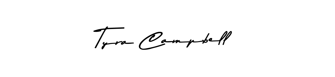 How to make Tyra Campbell name signature. Use Asem Kandis PERSONAL USE style for creating short signs online. This is the latest handwritten sign. Tyra Campbell signature style 9 images and pictures png