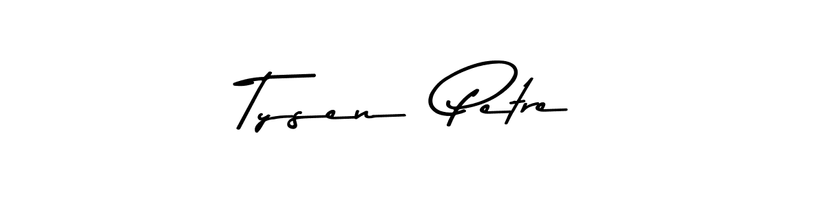 The best way (Asem Kandis PERSONAL USE) to make a short signature is to pick only two or three words in your name. The name Tysen  Petre include a total of six letters. For converting this name. Tysen  Petre signature style 9 images and pictures png