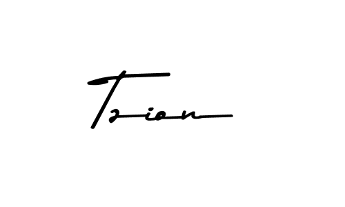 How to make Tzion name signature. Use Asem Kandis PERSONAL USE style for creating short signs online. This is the latest handwritten sign. Tzion signature style 9 images and pictures png