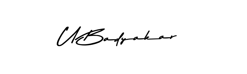 Make a beautiful signature design for name U Badyakar. With this signature (Asem Kandis PERSONAL USE) style, you can create a handwritten signature for free. U Badyakar signature style 9 images and pictures png