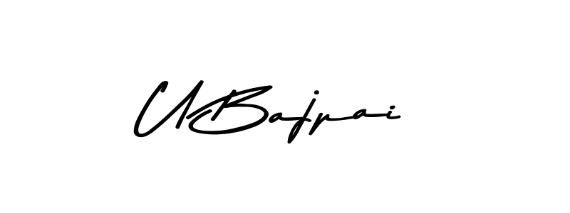 Create a beautiful signature design for name U Bajpai. With this signature (Asem Kandis PERSONAL USE) fonts, you can make a handwritten signature for free. U Bajpai signature style 9 images and pictures png