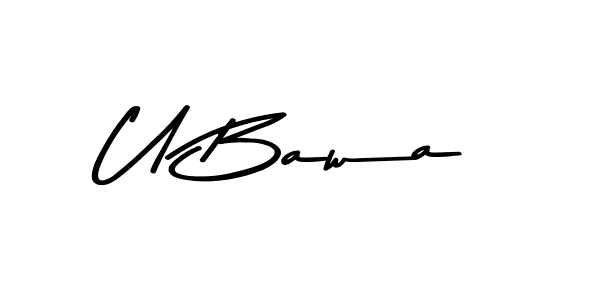Create a beautiful signature design for name U Bawa. With this signature (Asem Kandis PERSONAL USE) fonts, you can make a handwritten signature for free. U Bawa signature style 9 images and pictures png