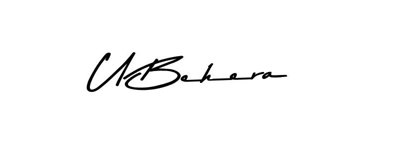 Make a beautiful signature design for name U Behera. With this signature (Asem Kandis PERSONAL USE) style, you can create a handwritten signature for free. U Behera signature style 9 images and pictures png