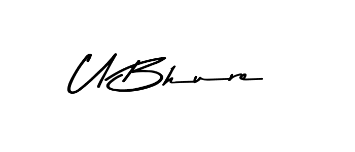 The best way (Asem Kandis PERSONAL USE) to make a short signature is to pick only two or three words in your name. The name U Bhure include a total of six letters. For converting this name. U Bhure signature style 9 images and pictures png