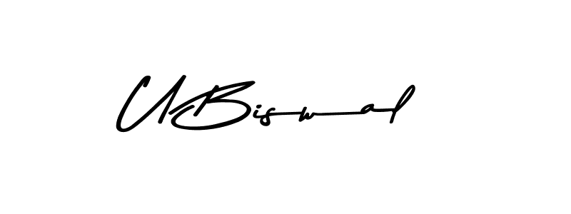 Design your own signature with our free online signature maker. With this signature software, you can create a handwritten (Asem Kandis PERSONAL USE) signature for name U Biswal. U Biswal signature style 9 images and pictures png