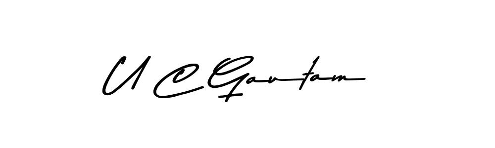 This is the best signature style for the U C Gautam name. Also you like these signature font (Asem Kandis PERSONAL USE). Mix name signature. U C Gautam signature style 9 images and pictures png