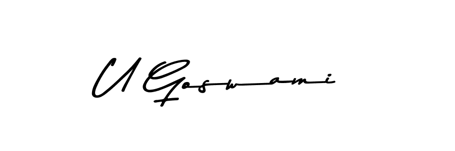 You should practise on your own different ways (Asem Kandis PERSONAL USE) to write your name (U Goswami) in signature. don't let someone else do it for you. U Goswami signature style 9 images and pictures png