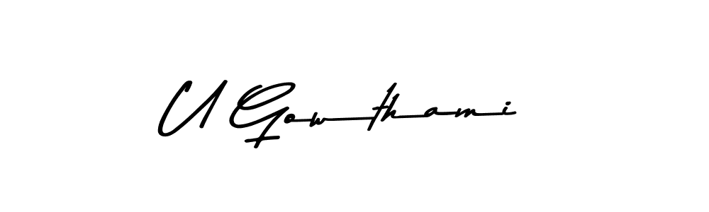 Use a signature maker to create a handwritten signature online. With this signature software, you can design (Asem Kandis PERSONAL USE) your own signature for name U Gowthami. U Gowthami signature style 9 images and pictures png